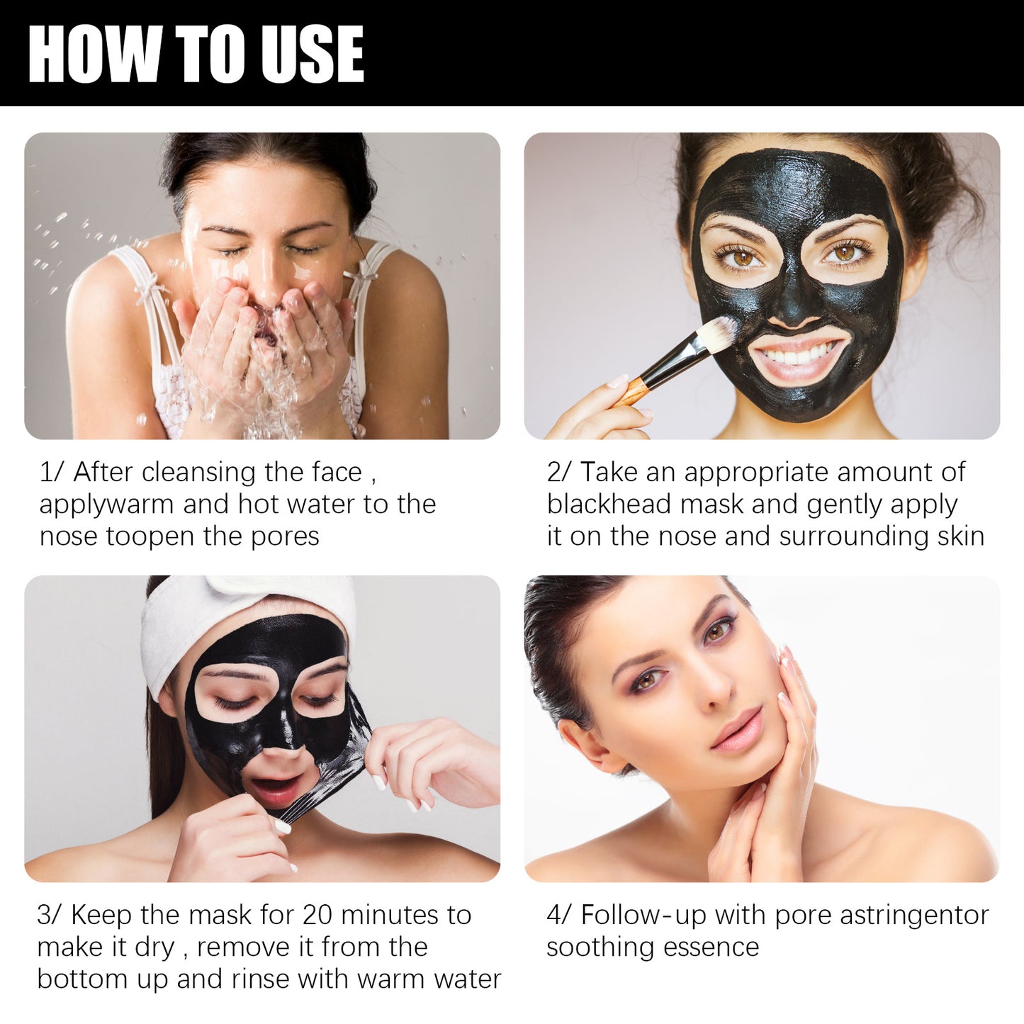 West & Month Blackhead Removal Mask, Peel Off Remove Blackhead Activated Carbon Cleansing Face Mask