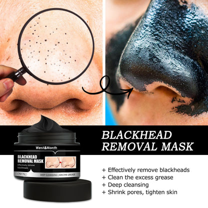 West & Month Blackhead Removal Mask, Peel Off Remove Blackhead Activated Carbon Cleansing Face Mask