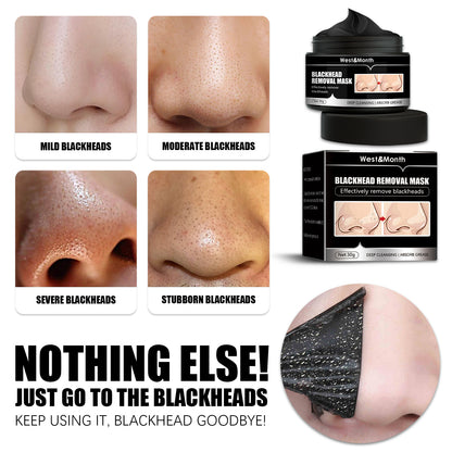 West & Month Blackhead Removal Mask, Peel Off Remove Blackhead Activated Carbon Cleansing Face Mask